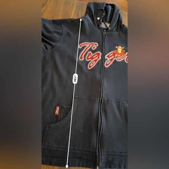 Vintage Disney Tigger 2X Full Zip Up Hooded Sweatshirt Embroidered Pooh woman - Picture 12 of 14